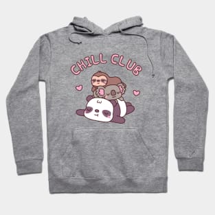 Cute Panda, Koala, Sloth Chill Club Funny Hoodie